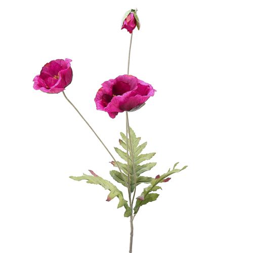 Papoilas artificiais flores decorativas de seda rosa 70cm