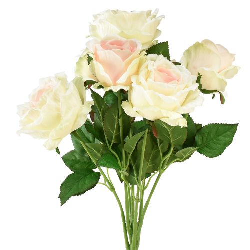 Itens Rosas artificiais buquê de flores artificiais rosas creme rosa picareta 54cm