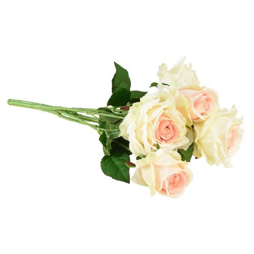 Itens Rosas artificiais buquê de flores artificiais rosas creme rosa picareta 54cm