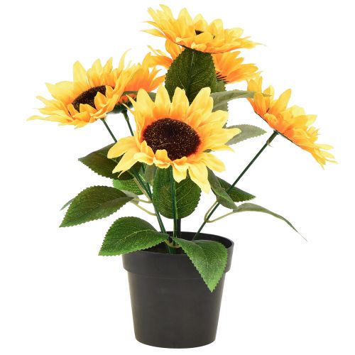 Floristik24 Girassol artificial em vaso flor de seda decoração de verão Alt.28cm