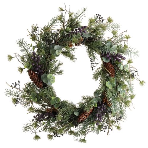 Coroa de Advento artificial coroa decorativa frutas roxas Ø45cm