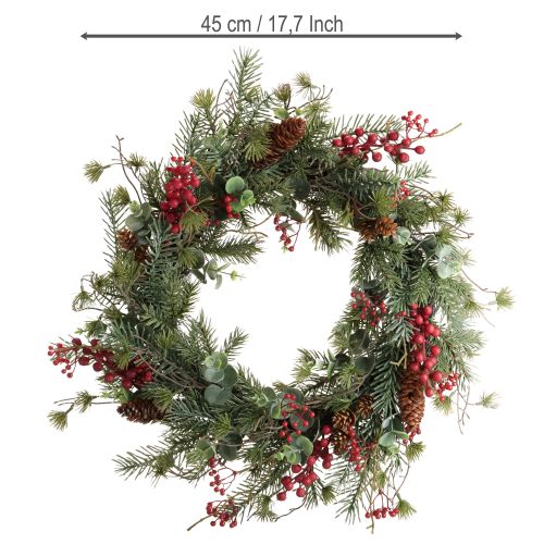 Itens Coroa de Advento artificial com frutas vermelhas, coroa decorativa Ø45cm
