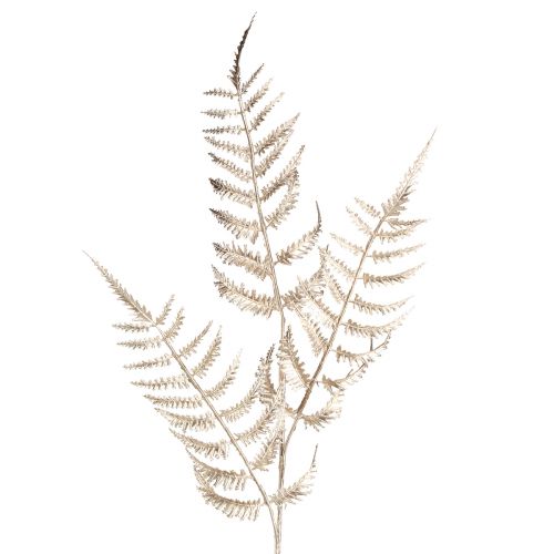 Itens Samambaia decorativa artificial champanhe metálica C85cm 2 unidades