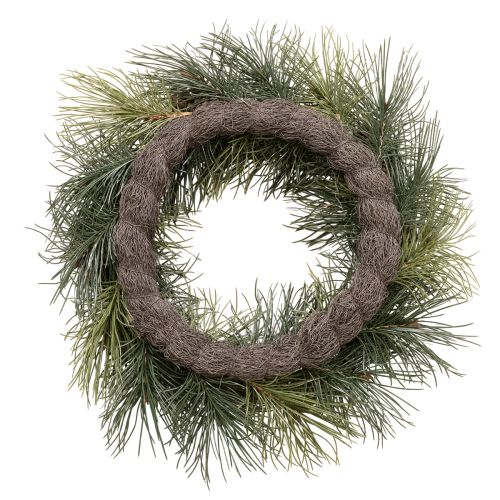 Coroa artificial de ramos de pinheiro com pinhas, 60 cm | Floristik24.pt
