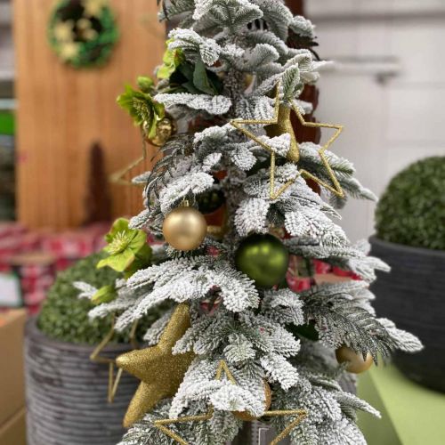 Itens Árvore de Natal artificial fina decoração de inverno nevado H180cm