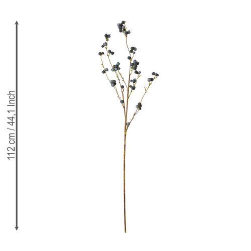 Itens Ramo artificial com amoras azuis mirtilos 110cm