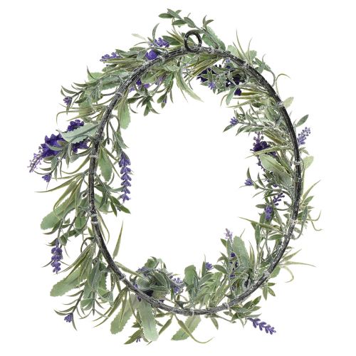 Itens Grinalda de flores artificiais lavanda Grinalda de lavanda mediterrânea Ø35cm 2 unidades
