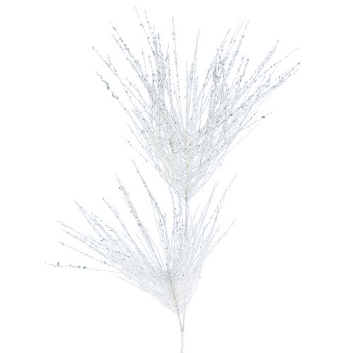 Itens Ramo de pinho artificial ramo decorativo brilho branco C80cm