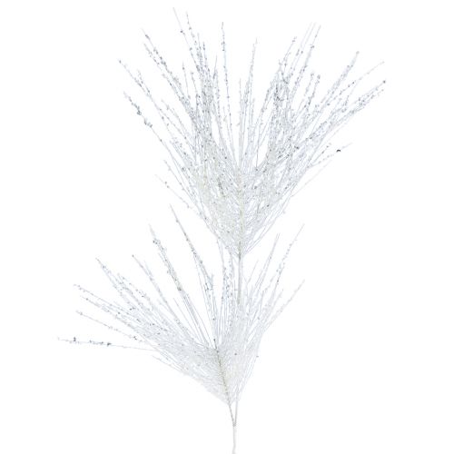 Floristik24 Ramo de pinho artificial ramo decorativo brilho branco C80cm