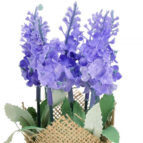 Itens Lavanda artificial flor artificial lavanda em saco de juta branco/roxo/azul 17cm 5 unidades