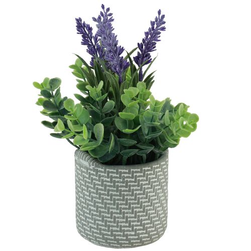 Floristik24 Lavanda artificial em vaso de cerâmica roxo verde Alt.22cm