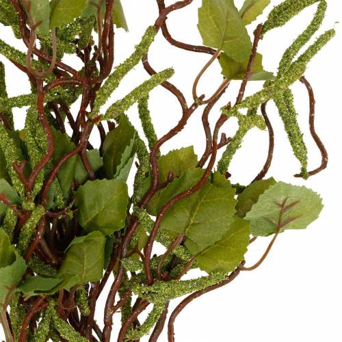 Floristik24 Ramo artificial com amentilhos, buquê verde bétula, mastro 9pcs