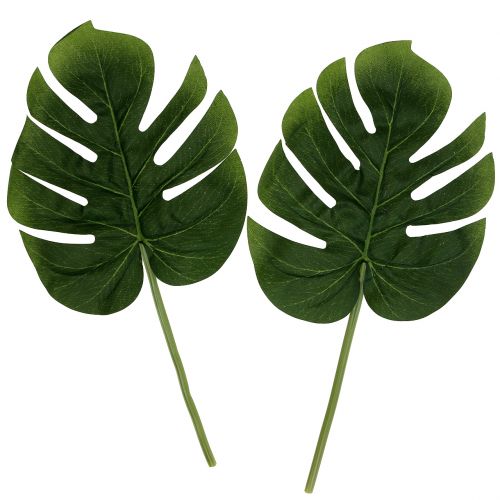 Floristik24 Folha de filodendro artificial 18 cm verde 6 unidades