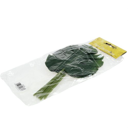 Floristik24 Folha de filodendro artificial 18 cm verde 6 unidades