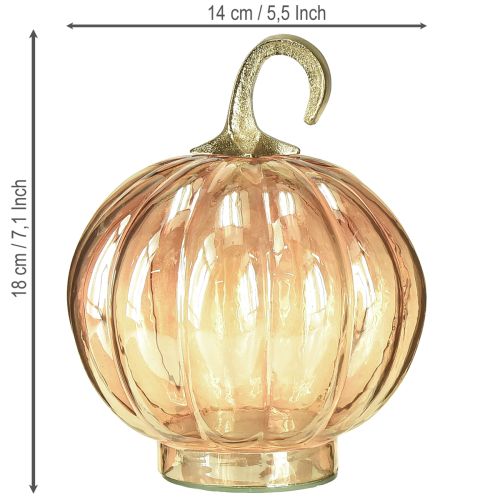 Itens Decoração de abóbora em vidro decoração de mesa em vidro abóbora laranja Ø14cm H18cm