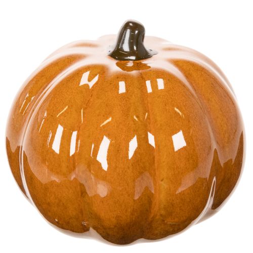 Abóbora de cerâmica com LED para decoração de Halloween (pequena, 10 cm) | Floristik24.pt