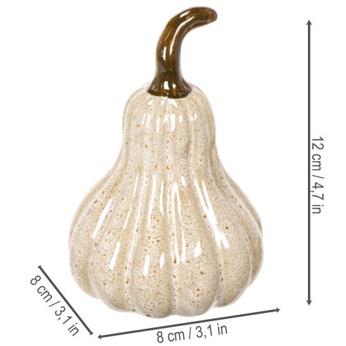 Abóbora decorativa de cerâmica, decoração de mesa outonal, 12 cm | Floristik24.pt