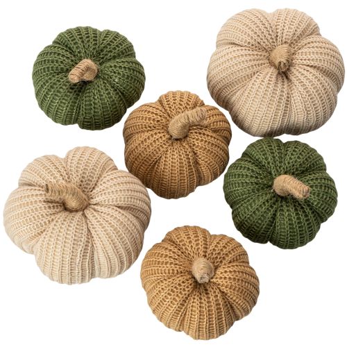Abóboras decorativas de tricô, decoração de outono, 10 cm, 6 peças comprar | Floristik24.pt