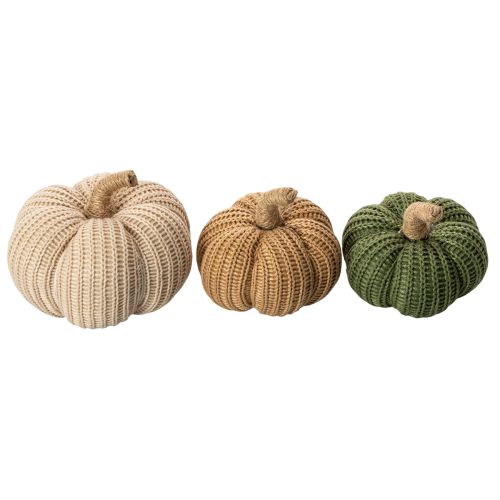 Abóboras decorativas de tricô, decoração de outono, 10 cm, 6 peças | Floristik24.pt