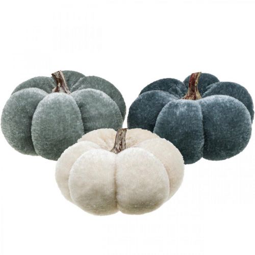 Floristik24 Decoração de mesa decoração de outono abóbora cinza claro bege Ø6,5cm 9uds