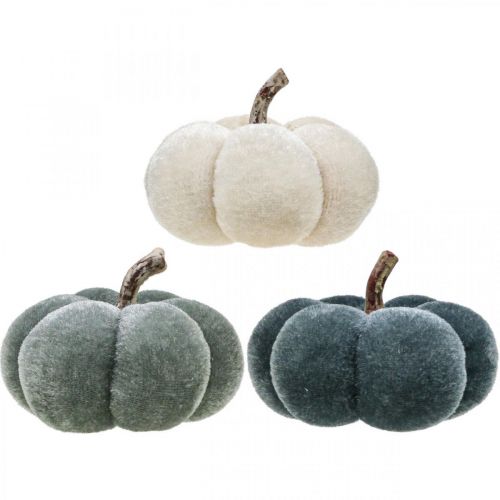 Floristik24 Decoração de mesa decoração de outono abóbora cinza claro bege Ø6,5cm 9uds