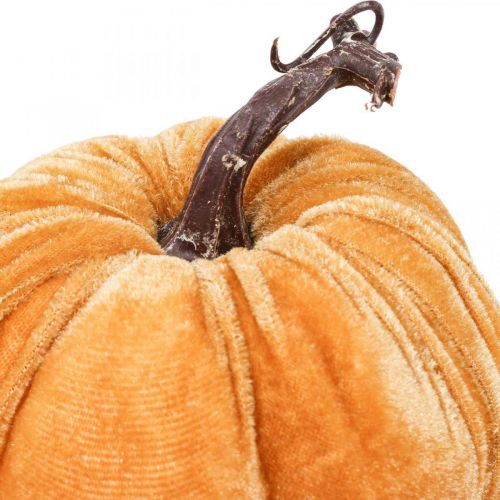 Floristik24 Decoração de abóbora outono laranja marrom flocado Ø12cm 3 unidades