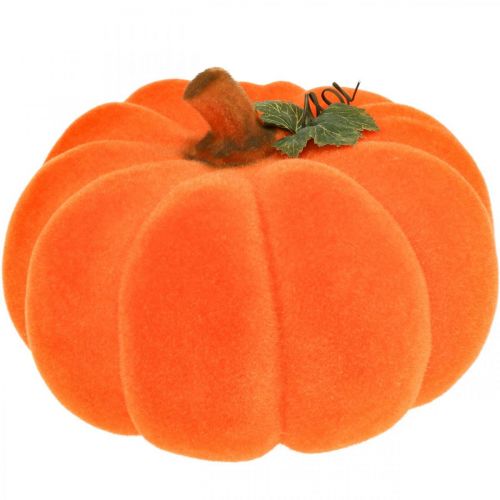 Abóbora deco laranja grande Flocada decoração de outono Ø30cm