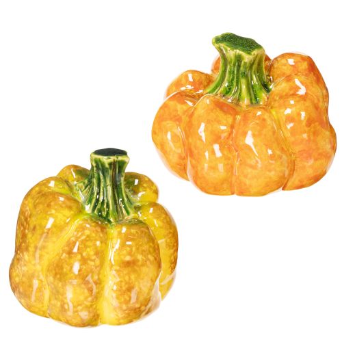 Estatueta de abóbora para decoração de mesa de outono, decoração outonal, 10 cm, 2 peças | Floristik24.pt