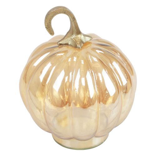 Floristik24 Decoração de abóbora vidro vidro abóbora decoração de mesa laranja Ø14cm Alt.18cm