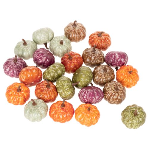 Conjunto de Mini Abóboras Decorativas, Decorações de Outono e Halloween, Cores Sortidas, 4cm, 24 Peças | Floristik24.pt