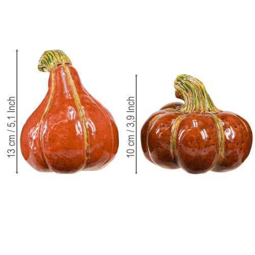Itens Abóboras cerâmicas decoração de outono marrom laranja 10/13cm 2 peças