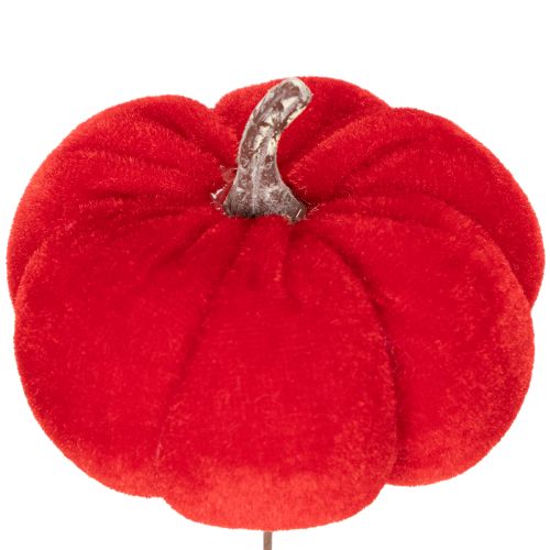 Abóbora decorativa em arame, decoração de outono, veludo, conjunto tricolor, 8 cm, 9 peças | Floristik24.pt