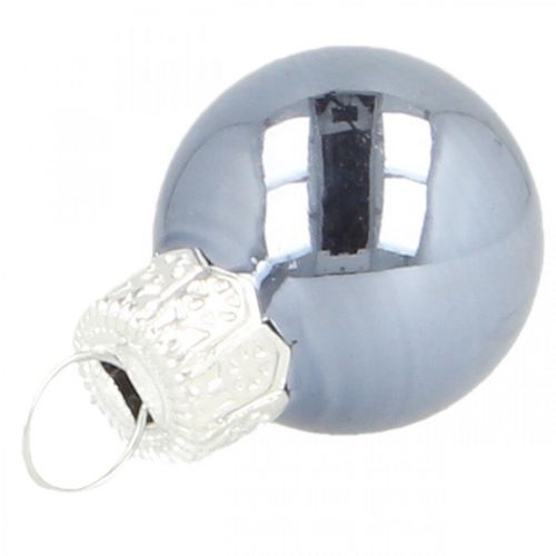Itens Mini bolas de Natal vidro azul fosco/brilhante Ø2cm 44 un