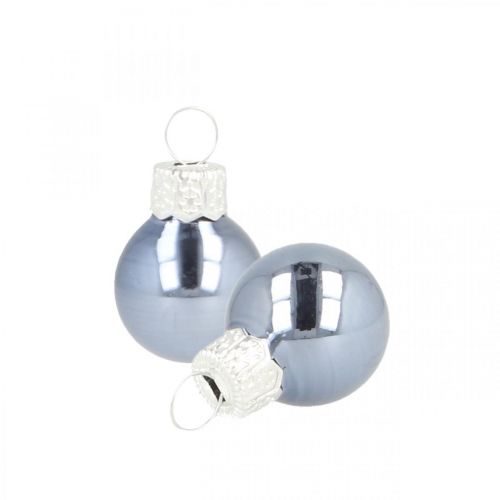 Mini bolas de Natal vidro azul fosco/brilhante Ø2cm 44 un