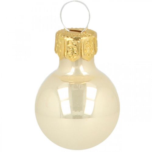 Floristik24 Mini bolas de natal vidro creme fosco/brilhante Ø2cm 44 peças