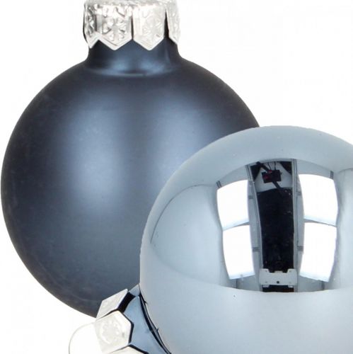 Itens Bolas de natal de vidro azul fosco/brilhante Ø4cm 60 peças