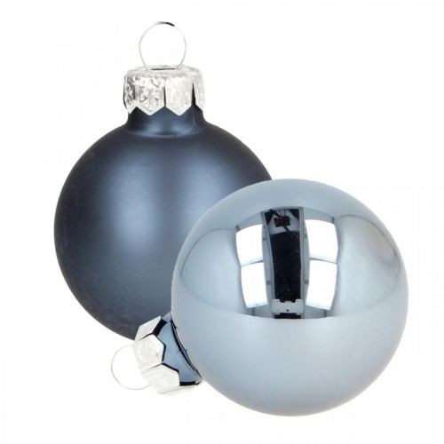 Floristik24 Bolas de natal de vidro azul fosco/brilhante Ø4cm 60 peças