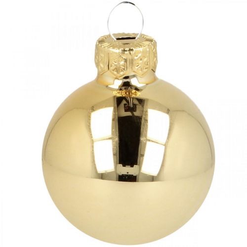 Floristik24 Bolas de Natal vidro bola de vidro dourada mate/brilhante Ø4cm 60 un
