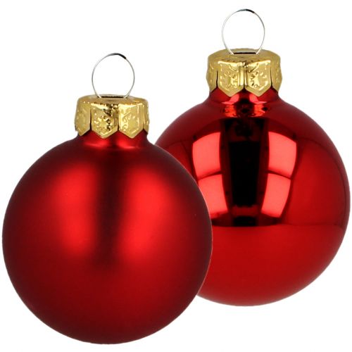 Itens Bolas de natal de vidro vermelho fosco/brilhante Ø4cm 60 peças