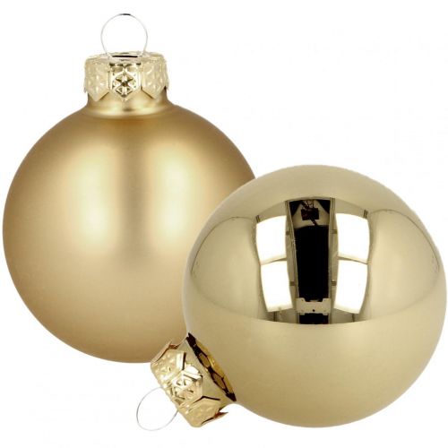 Floristik24 Bolas de natal vidro dourado fosco brilhante Ø5.5cm 26pcs