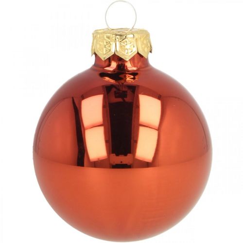 Floristik24 Bolas de natal vidro ferrugem vermelho fosco brilhante Ø5.5cm 26pcs