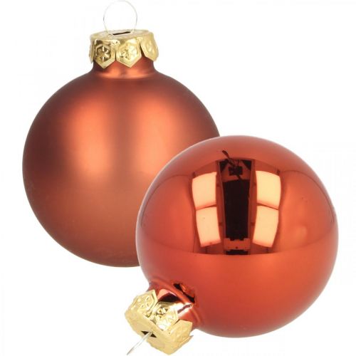 Bolas de natal vidro ferrugem vermelho fosco brilhante Ø5.5cm 26pcs