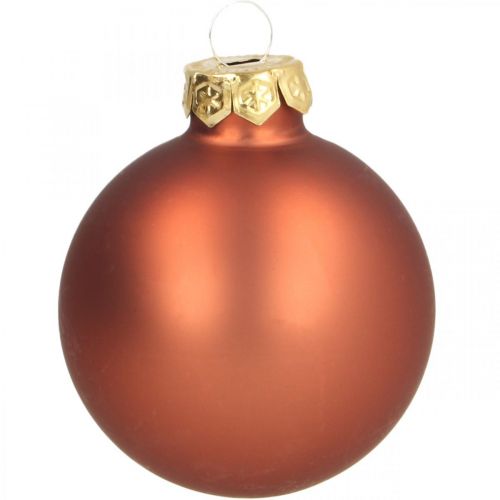 Floristik24 Bolas de natal vidro ferrugem vermelho fosco brilhante Ø5.5cm 26pcs