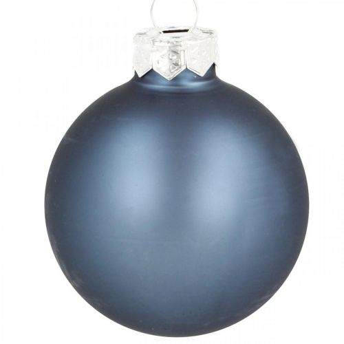 Itens Bolas de natal vidro azul mate brilhante Ø5.5cm 26pcs