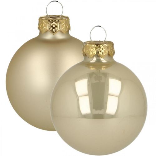 Floristik24 Bolas de natal vidro creme fosco brilhante Ø5.5cm 26pcs