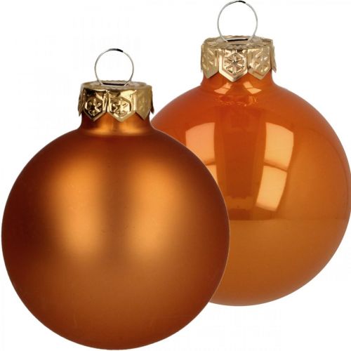 Floristik24 Enfeites de Natal vidro laranja fosco brilhante Ø5.5cm 26p