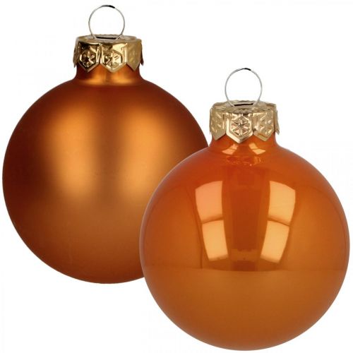 Floristik24 Enfeites de Natal vidro laranja fosco brilhante Ø5.5cm 26p