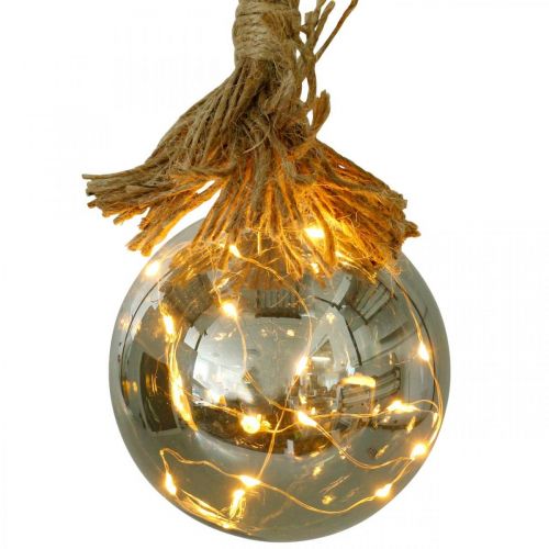Floristik24 Bola LED dentro do temporizador de Ø10cm tingido de 15L branco quente