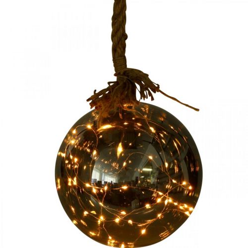 Floristik24 Bola LED dentro do temporizador de Ø20cm tingido de 40L branco quente