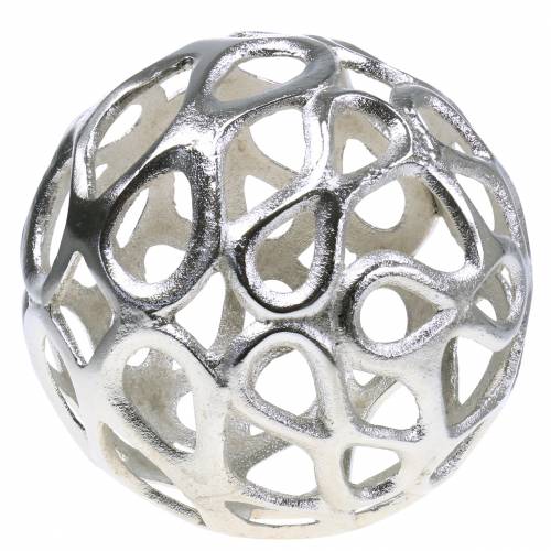 Floristik24 Bola decorativa perfurada metal prata Ø20cm